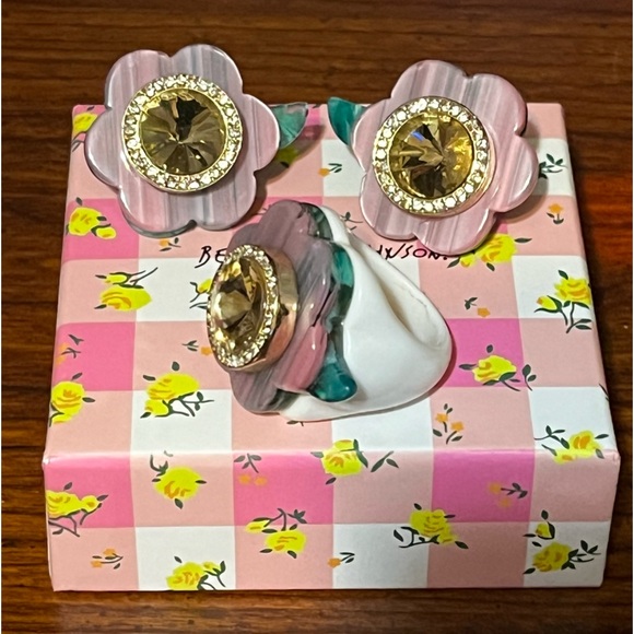 Betesy Johnson Jewelry - Betsey Johnson earrings with added matching ring